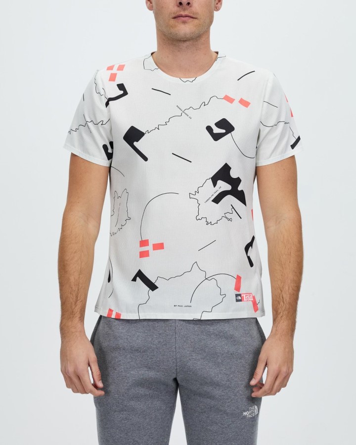 חולצת Ss Sunriser הדפס לבן עם הדפס לבן