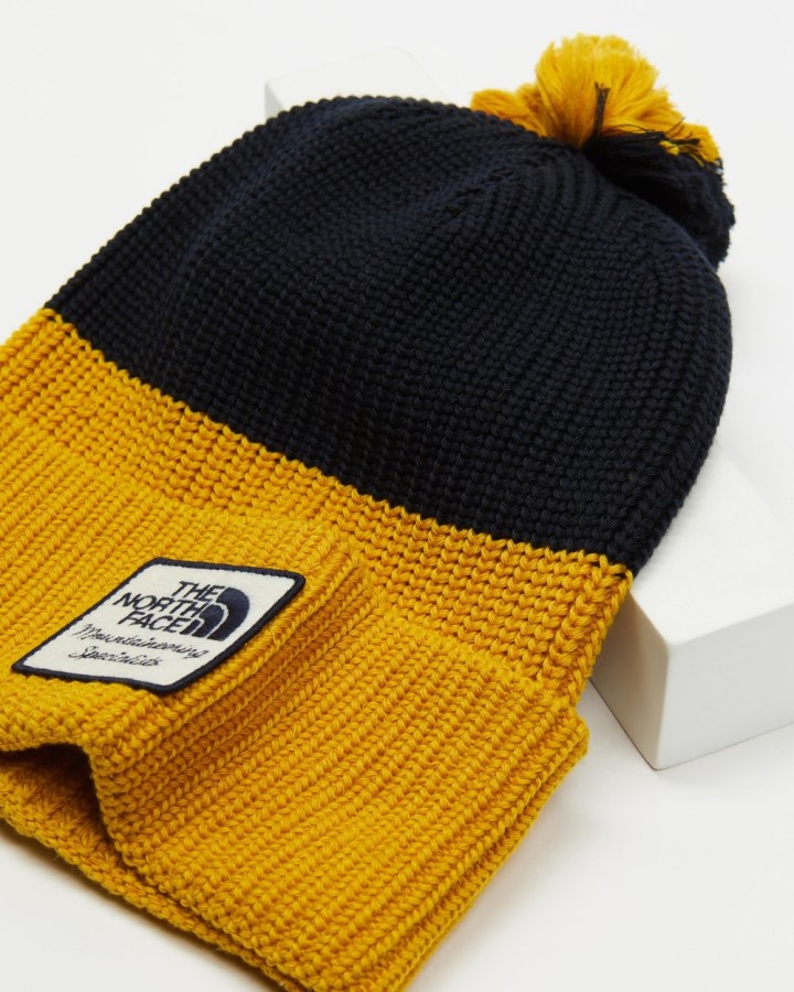 מורשת פום Beanie The North Face צי וצהוב