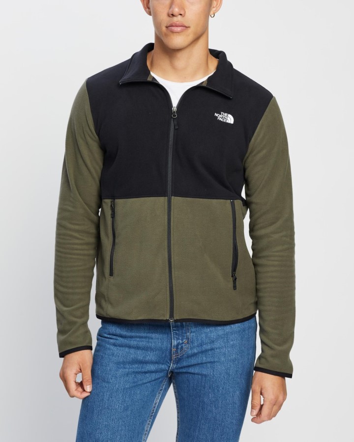 חדש בצבע חום ירוק Tka Glacier מעיל רוכסן מלא The North Face