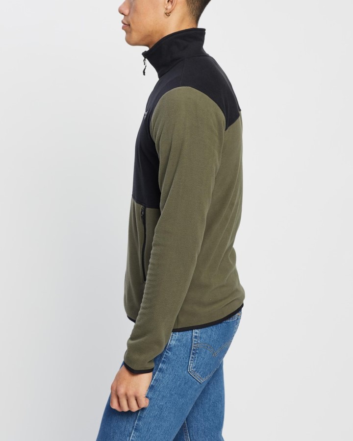 חדש בצבע חום ירוק Tka Glacier מעיל רוכסן מלא The North Face