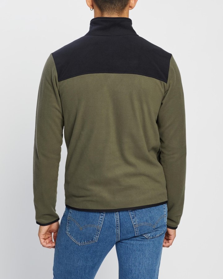 חדש בצבע חום ירוק Tka Glacier מעיל רוכסן מלא The North Face