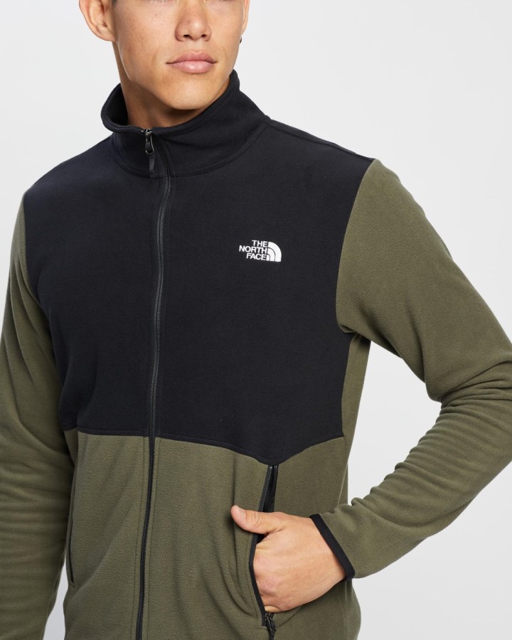 חדש בצבע חום ירוק Tka Glacier מעיל רוכסן מלא The North Face