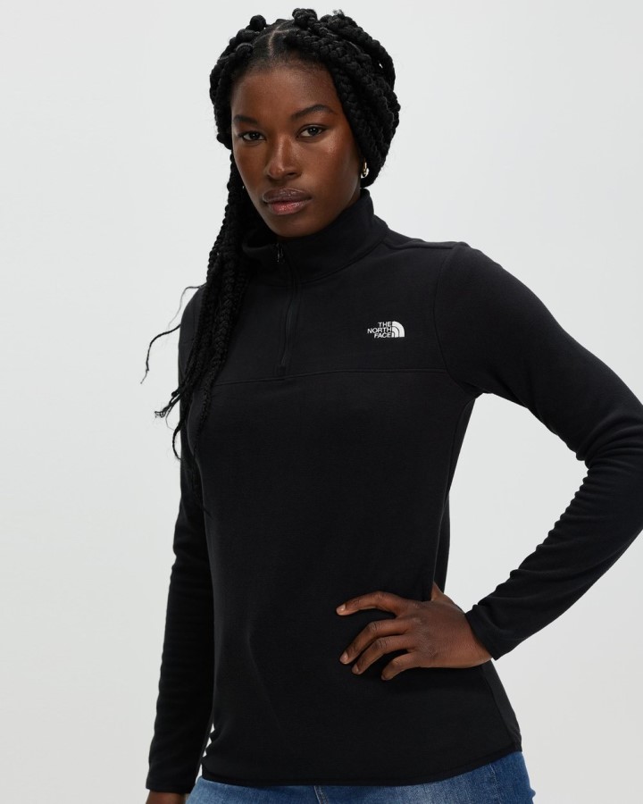 Tka Glacier 1/4 מעיל צמר עם רוכסן שחור The North Face