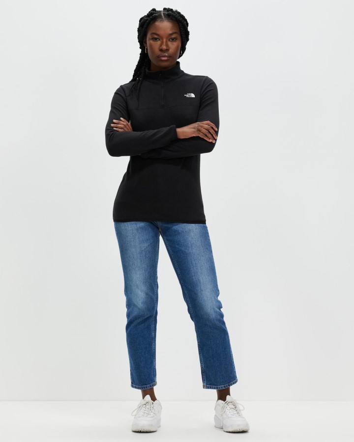 Tka Glacier 1/4 מעיל צמר עם רוכסן שחור The North Face