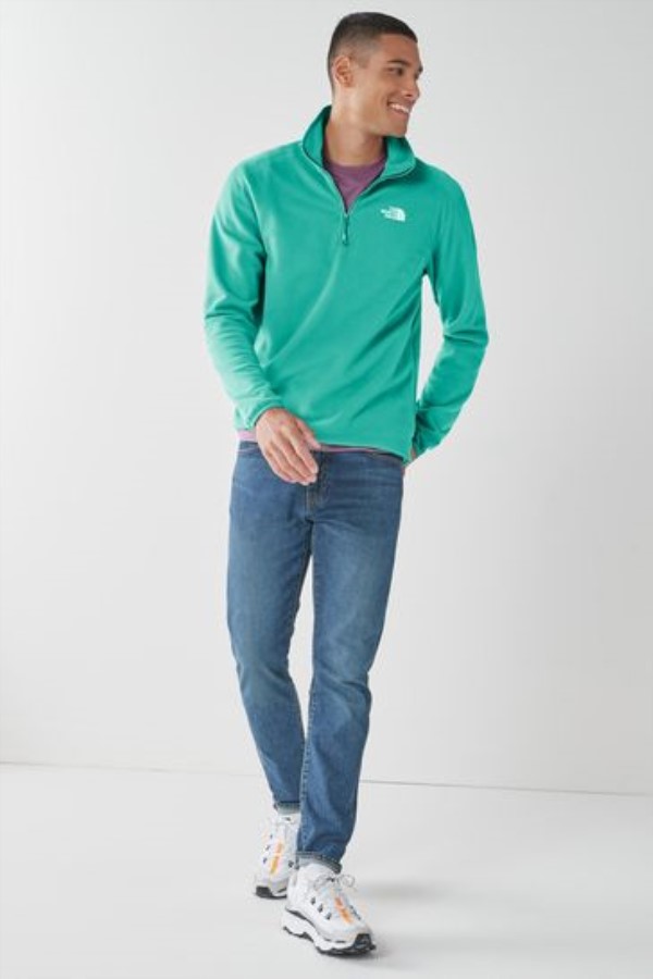 100 Glacier Quarter Zip Fleece מנטה ירוק החזית הצפונית