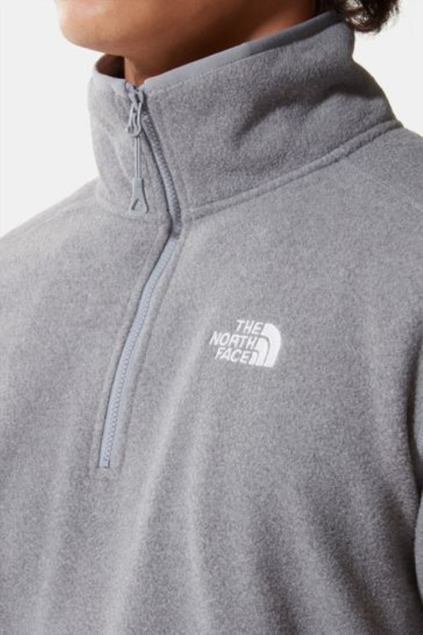 100 Glacier Quarter Fleece החזית הצפונית אפור