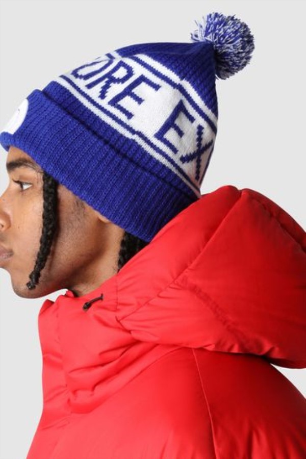 כובע פום פום רטרו כחול החזית הצפונית