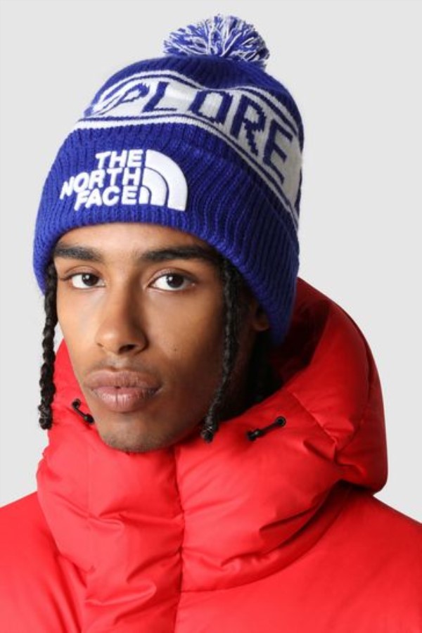 כובע פום פום רטרו כחול החזית הצפונית