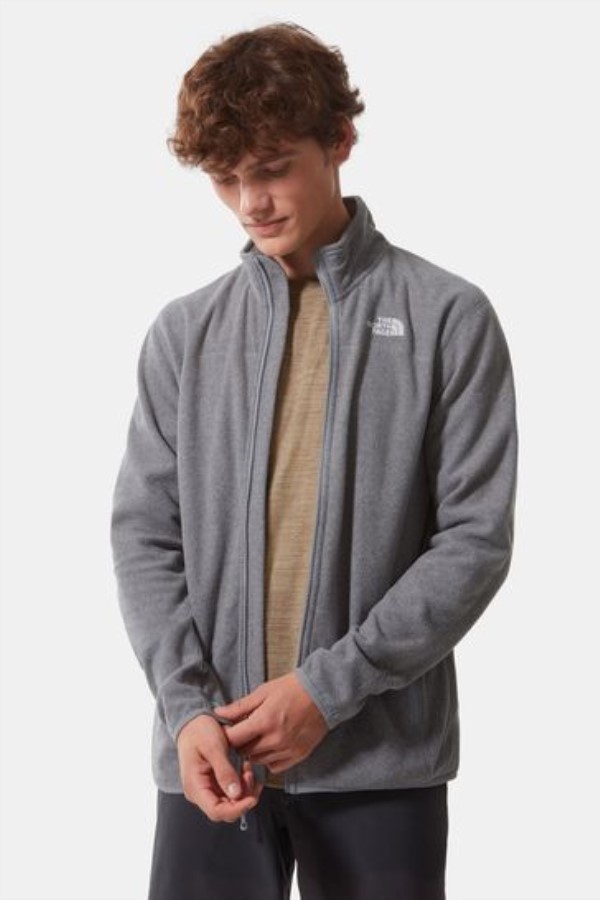 Glacier Full Zip Fleece אפור החזית הצפונית