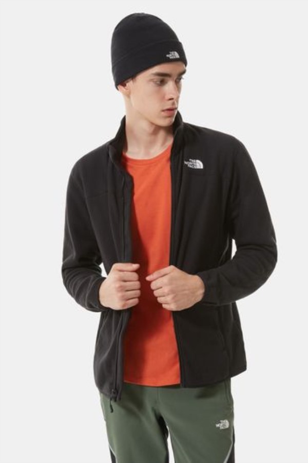 Glacier Full Zip פליס הפנים הצפוני שחור