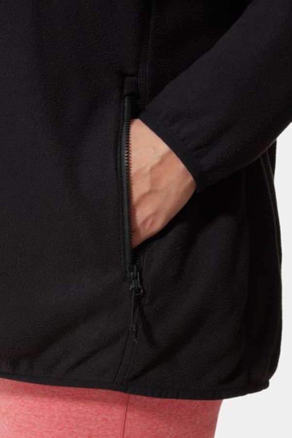 פלוס סייז קרחון שחור מלא רוכסן פליס החזית הצפונית