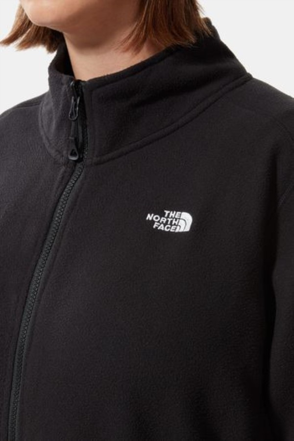 פלוס סייז קרחון שחור מלא רוכסן פליס החזית הצפונית