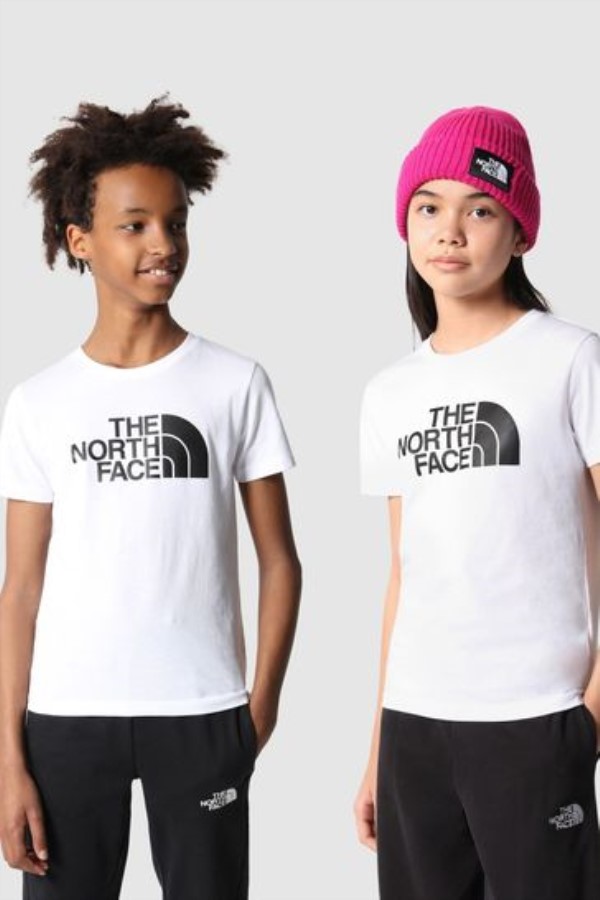 לבני נוער חולצת טריקו קלה שרוולים קצרים לבנה הפנים הצפונית