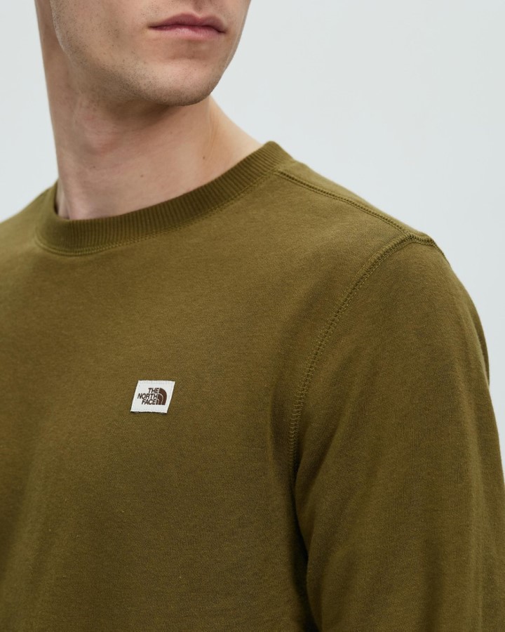 צבאי Olive The North Face מורשת תיקון צוות סוודר