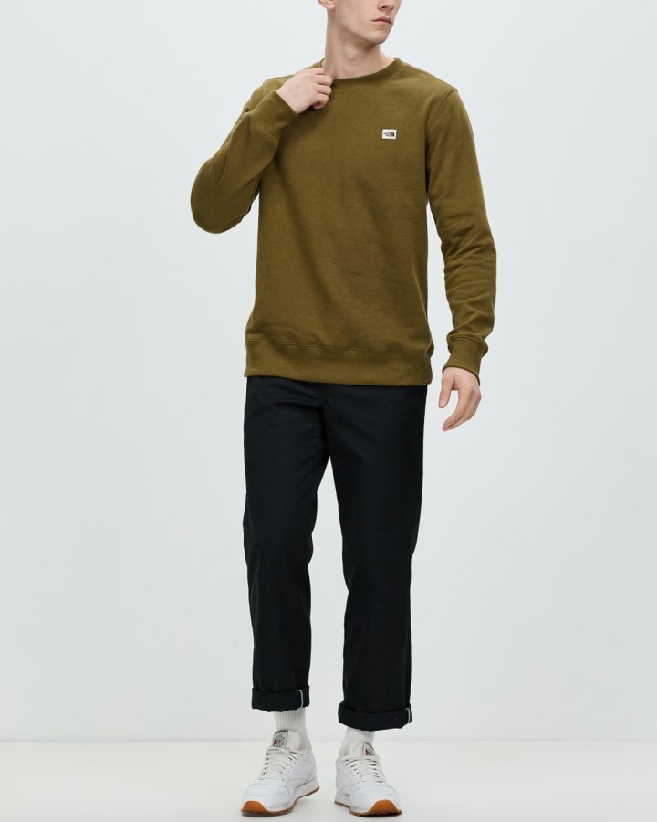 צבאי Olive The North Face מורשת תיקון צוות סוודר