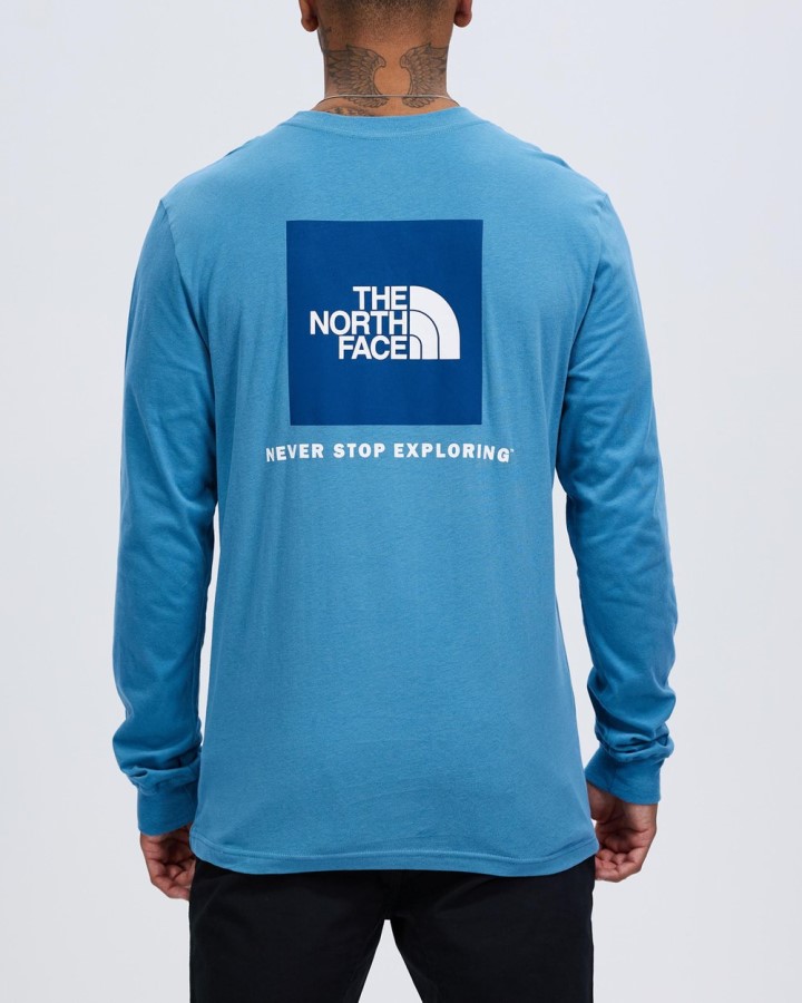 תיבת שרוול ארוך עם חזית צפון Nse Tee Storm Blue