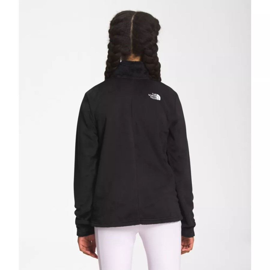 Black The North Face בנות אוסוליטה ז\'קט מלא רוכסן