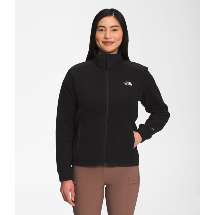 Black The North Face נשים Alpine Polartec 200 מעיל עם רוכסן מלא
