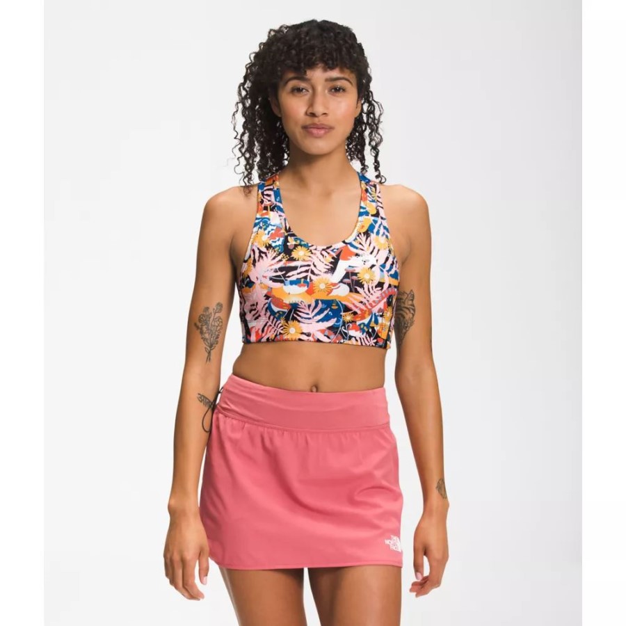 שחור חזיית קו האמצע של נשים מודפסת The North Face