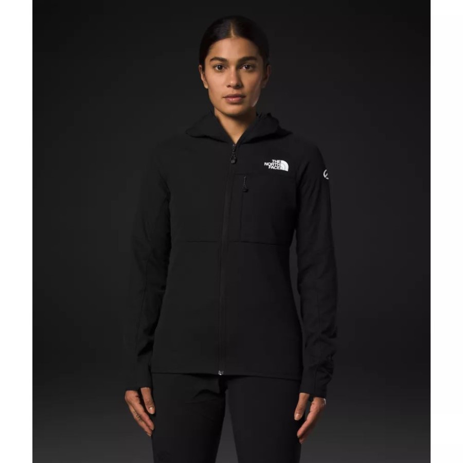 Black The North Face נשים פסגת סדרת Futurefliece קפוצ'ון מלא עם רוכסן
