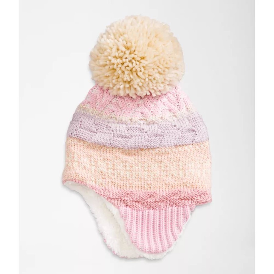 כפת אוזניים של קמיע ורוד ה-North Face Baby Fair Isle