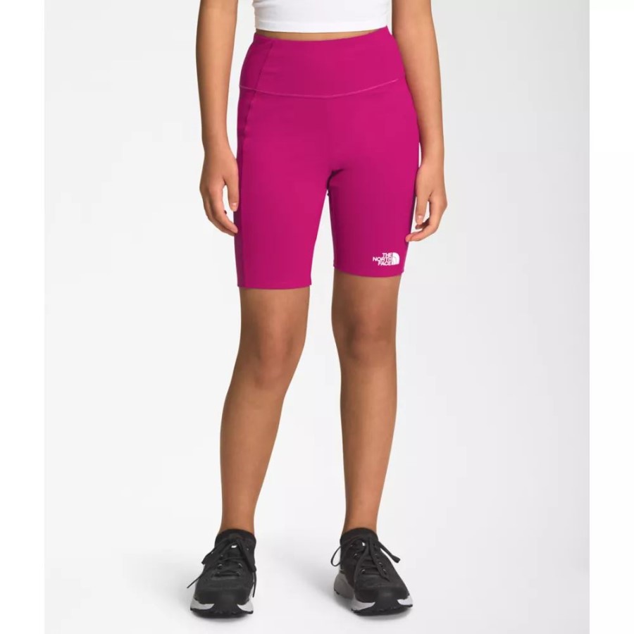 בנות אף פעם לא מפסיקים מכנסי אופניים ה-North Face Fuschia ורוד
