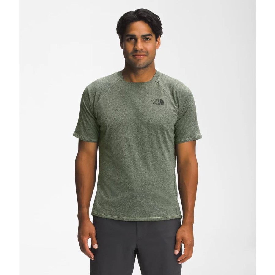 Green The North Face גברים גדול אורן צוות שרוולים קצרים