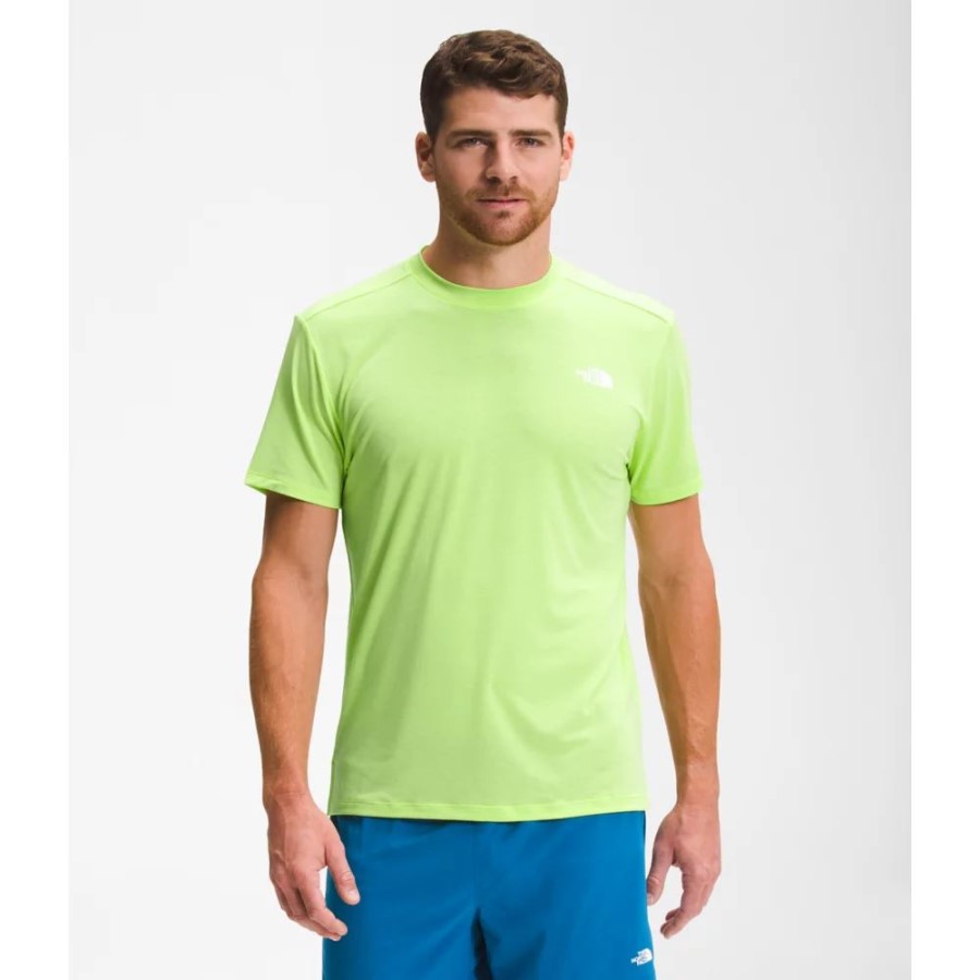 Green The North Face גברים נודדים טי שרוול קצר