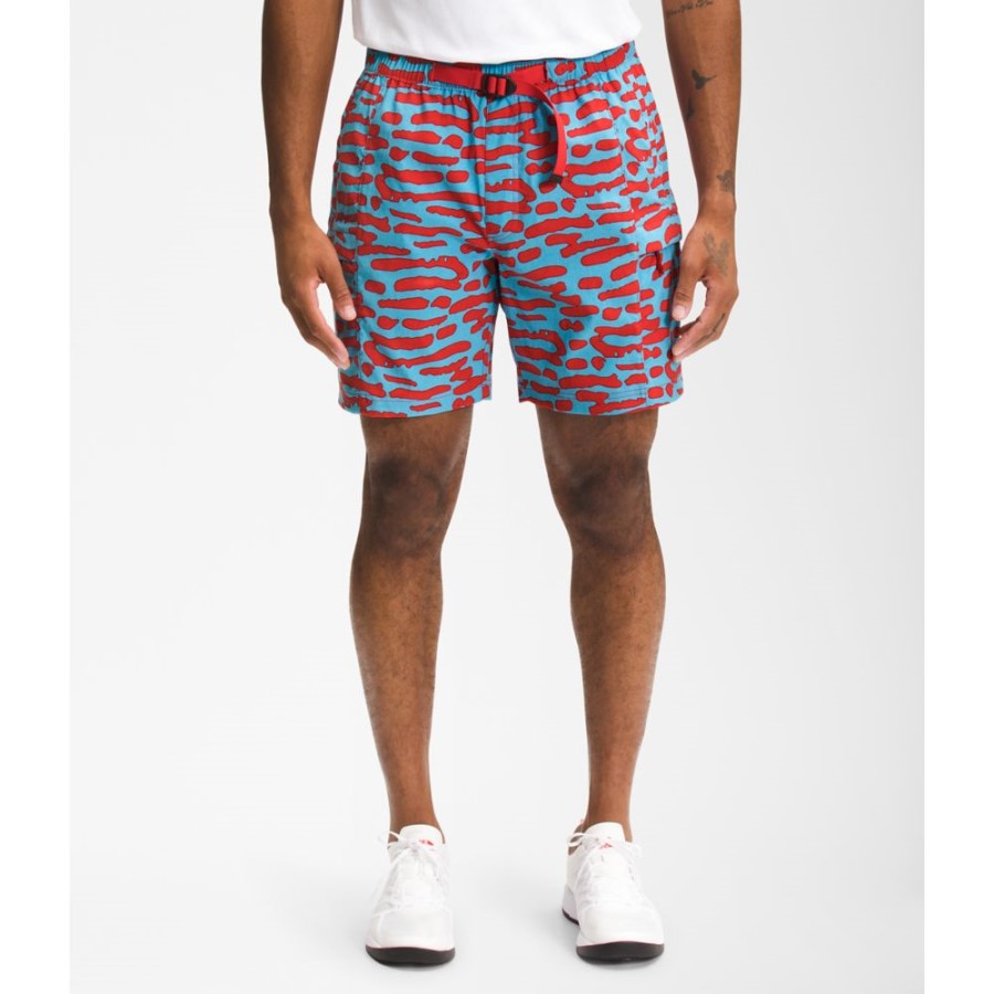 גברים מודפסים כיתת V מכנסיים קצרים עם חגורה הצפון פן Norse כחול