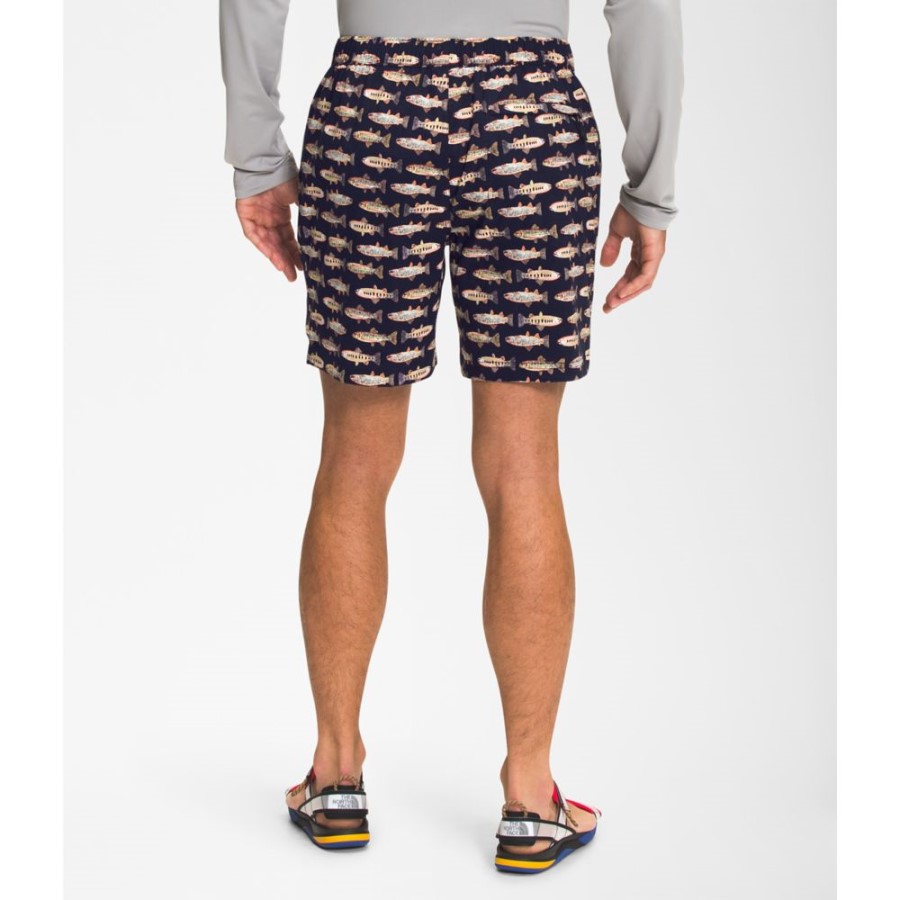 Navy Fly Reel The North Face גברים מודפס Class V Pull On Shorts