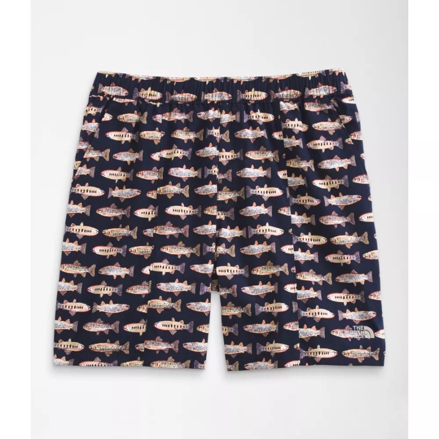 Navy Fly Reel The North Face גברים מודפס Class V Pull On Shorts