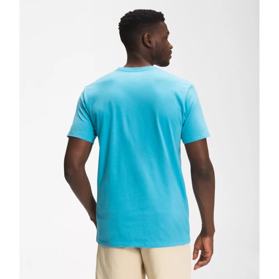 גברים כחולים נורדיים קצרים שרוול חצי כיפה טי הפן הצפוני