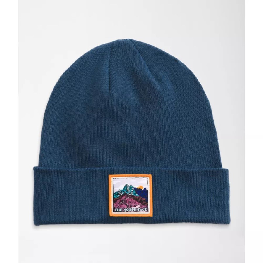 כחול מוצל כפפת נוף רקומה של נוף צפוני