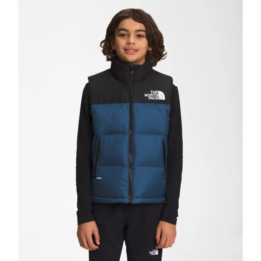 Teen 1996 Retro Nuptse אפוד מוצל כחול הצפון הפנים