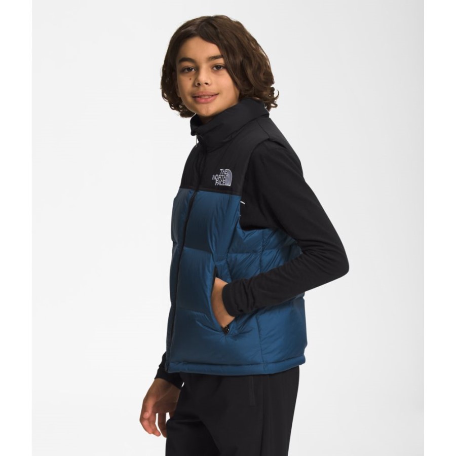 Teen 1996 Retro Nuptse אפוד מוצל כחול הצפון הפנים