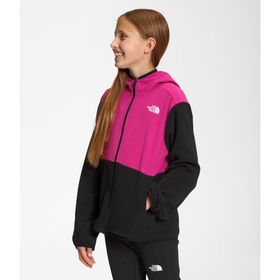 Teen Glacier מעיל ברדס עם רוכסן מלא The North Face Fuschia ורוד