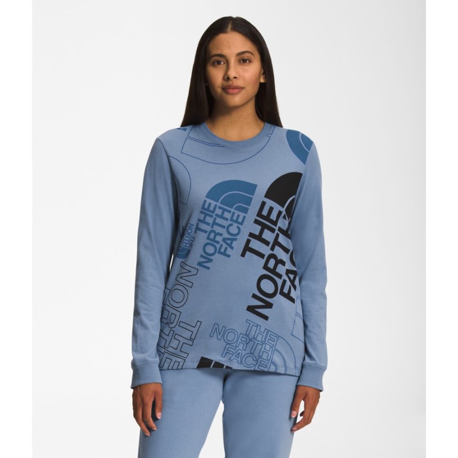 חולצת הזרקה גרפית עם שרוולים ארוכים של נשים