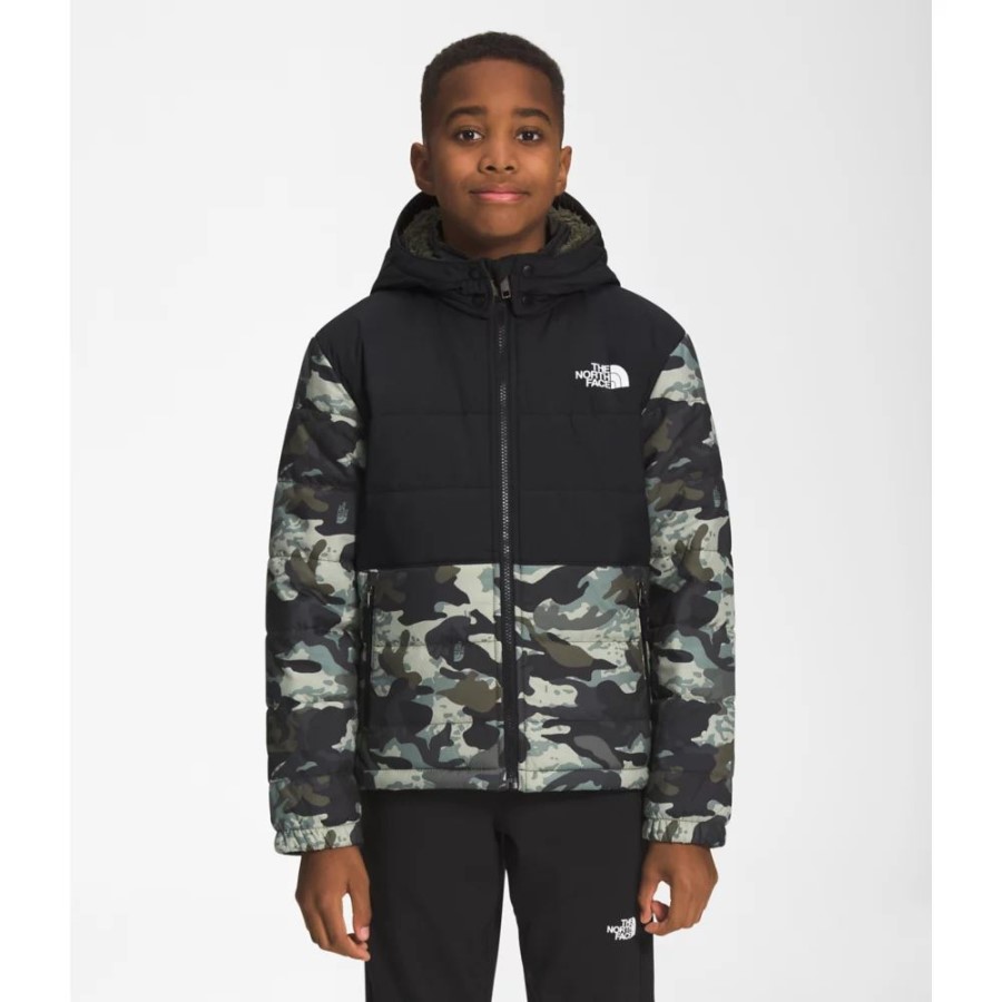 ג'קט קפוצ'ון עם רוכסן מלא מודפס של ה-North Face