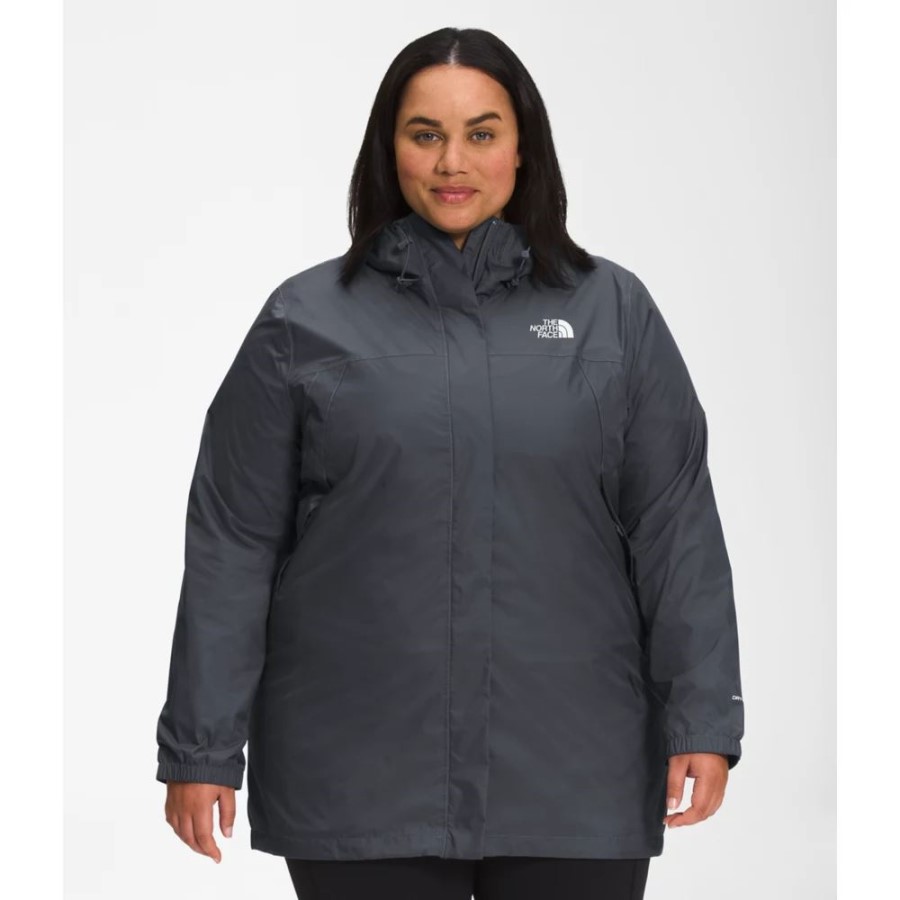 ה-North Face נשים אפורות בתוספת אנטורה פארקה