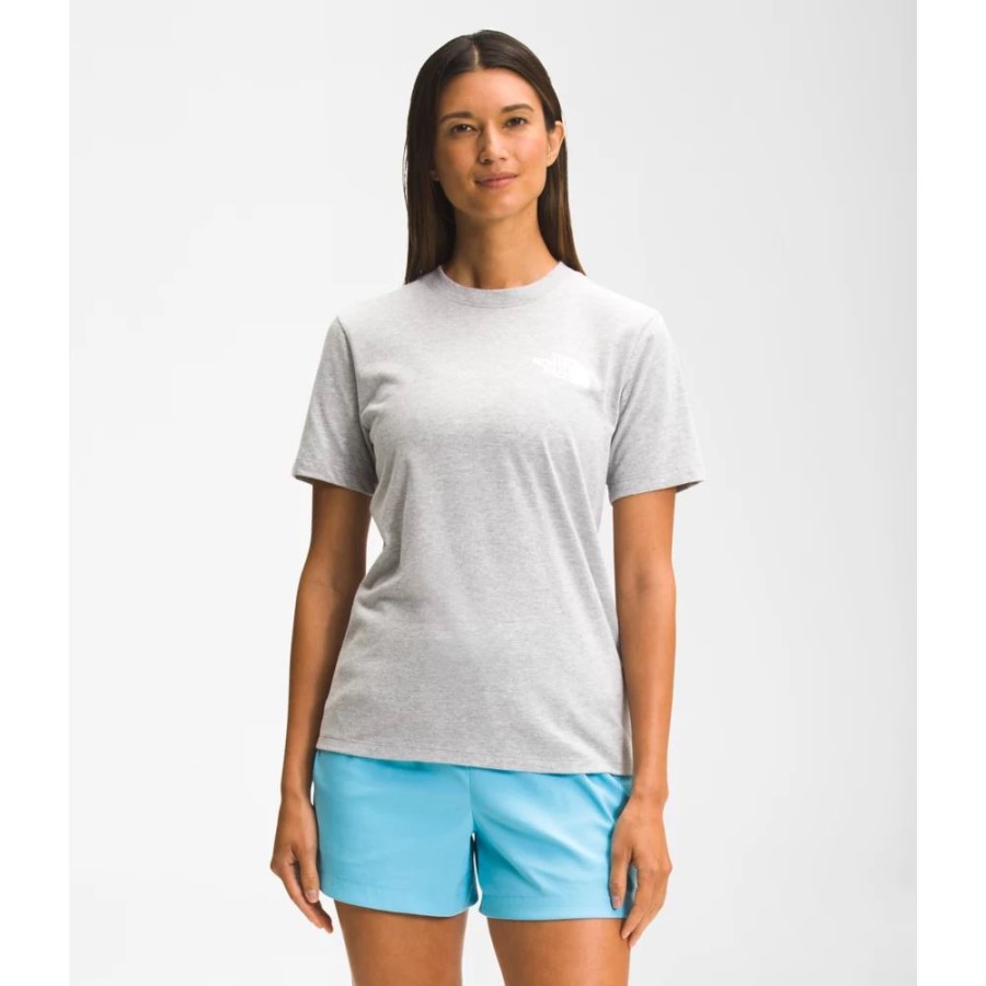 The North Face אפור נשים תיבת שרוולים קצרים Nse טי