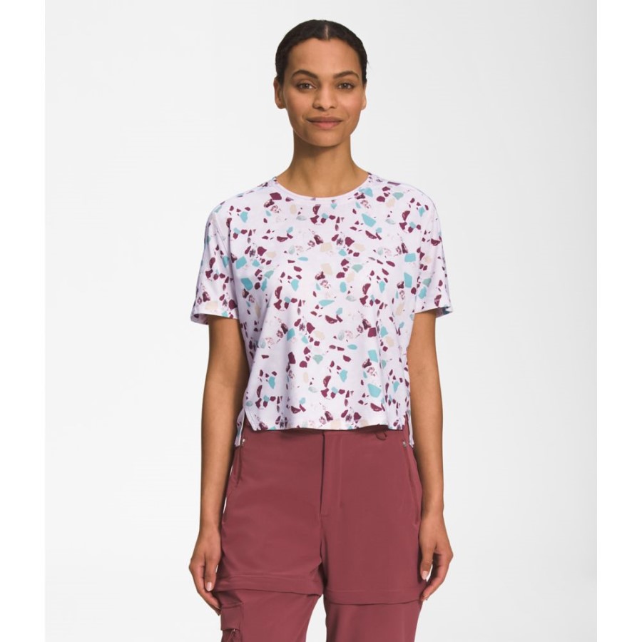 The North Face ערפל לבנדר נשים מודפס Dawndream שרוול קצר רגוע