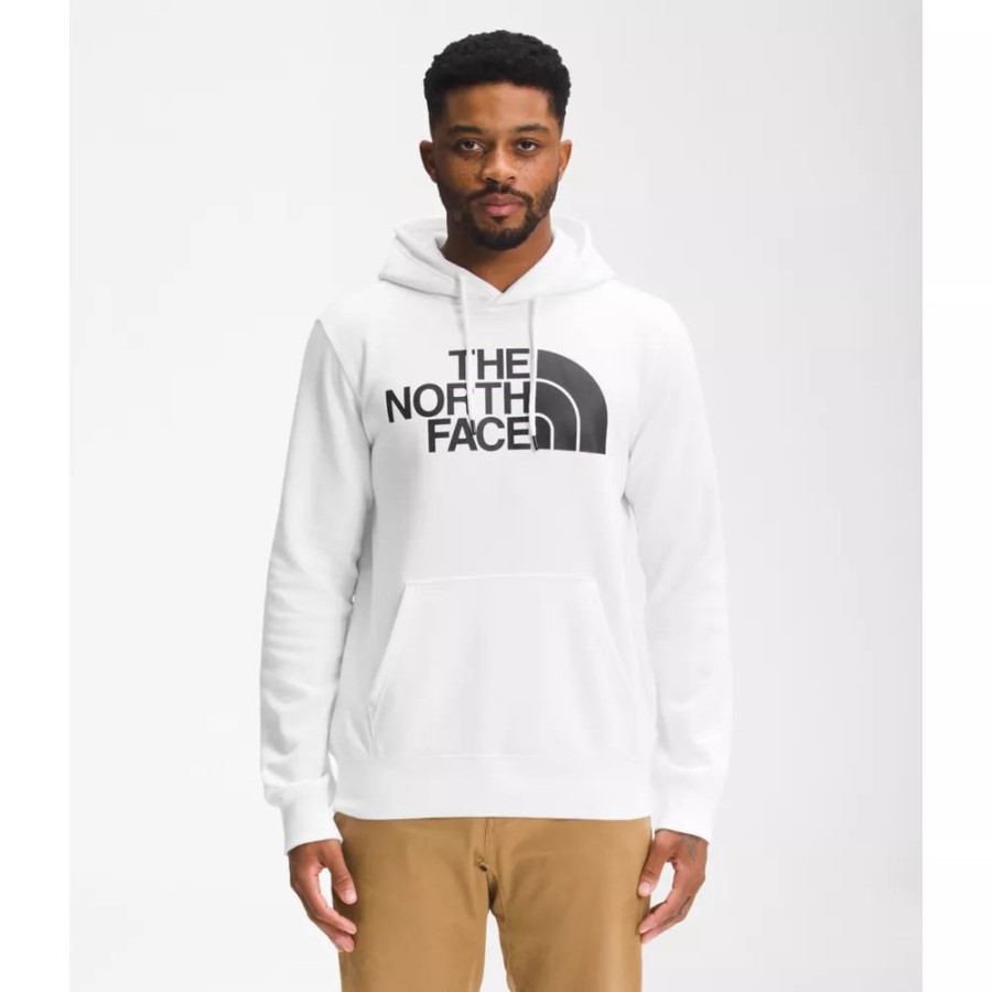 The North Face גברים חצי כיפה סוודר קפוצ'ון לבן שחור