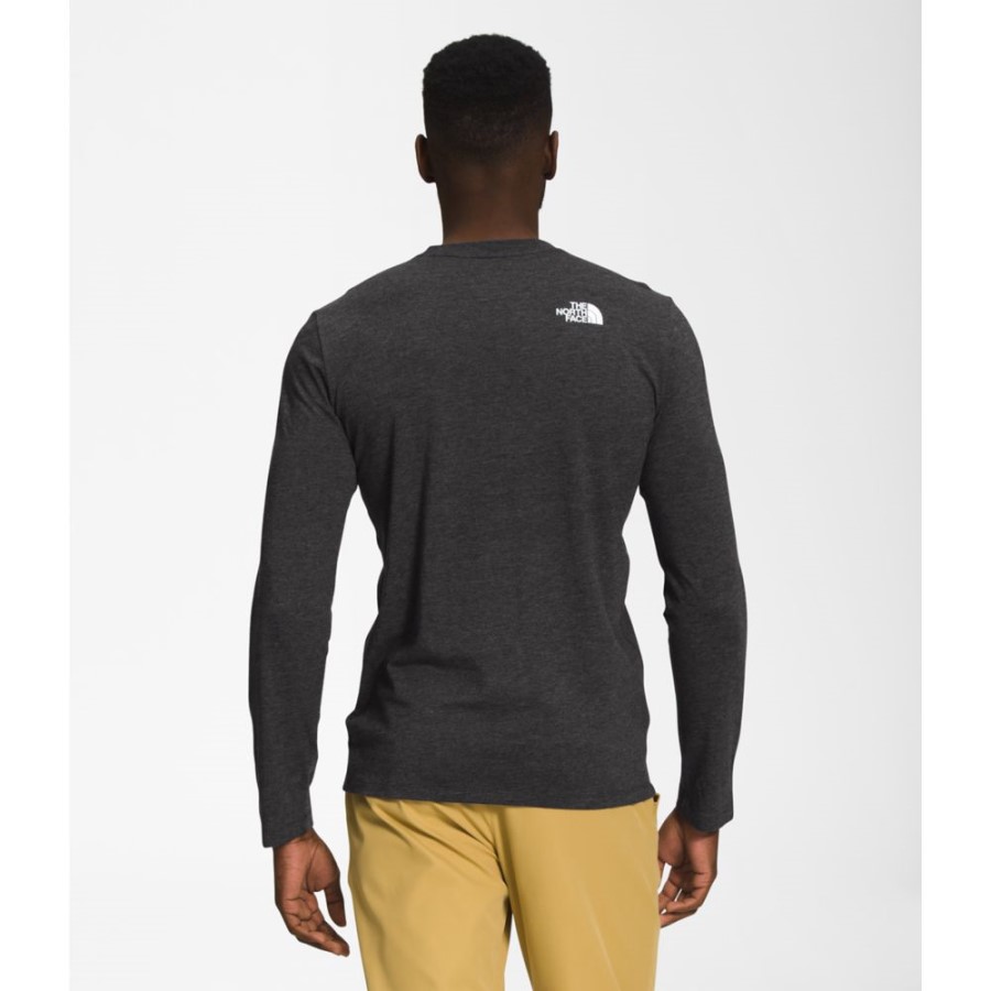 The North Face גברים שרוול ארוך טרי בלנד דוב טי שחור אברש