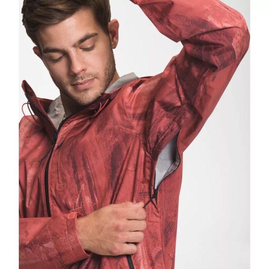 הגברים של ה-North Face מודפסים ז\'קט Alta Vista בצבע אדום גרניט