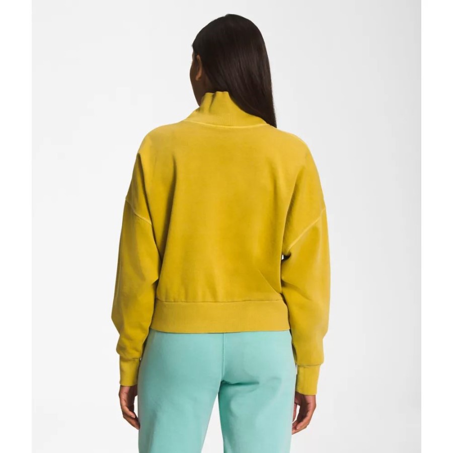 The North Face מינרלי זהב נשים סוודר צוואר דמה צבע בגד
