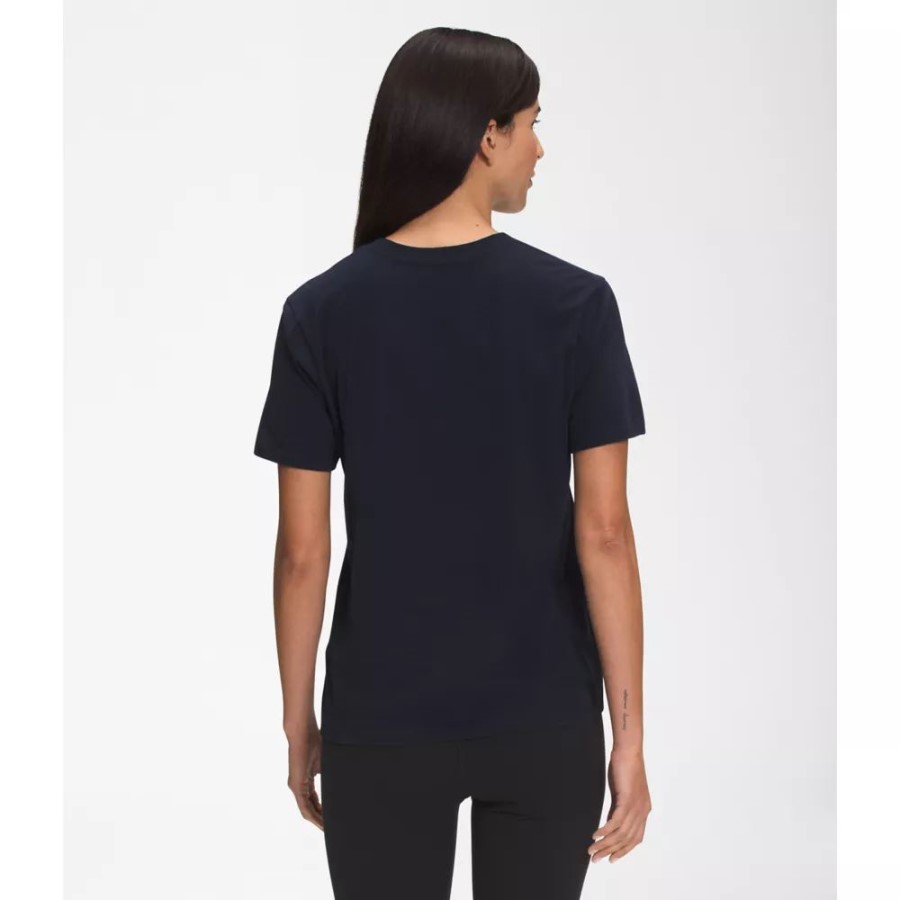 The North Face חיל הים נשים חולצות כותנה עם שרוול קצר חצי כיפה