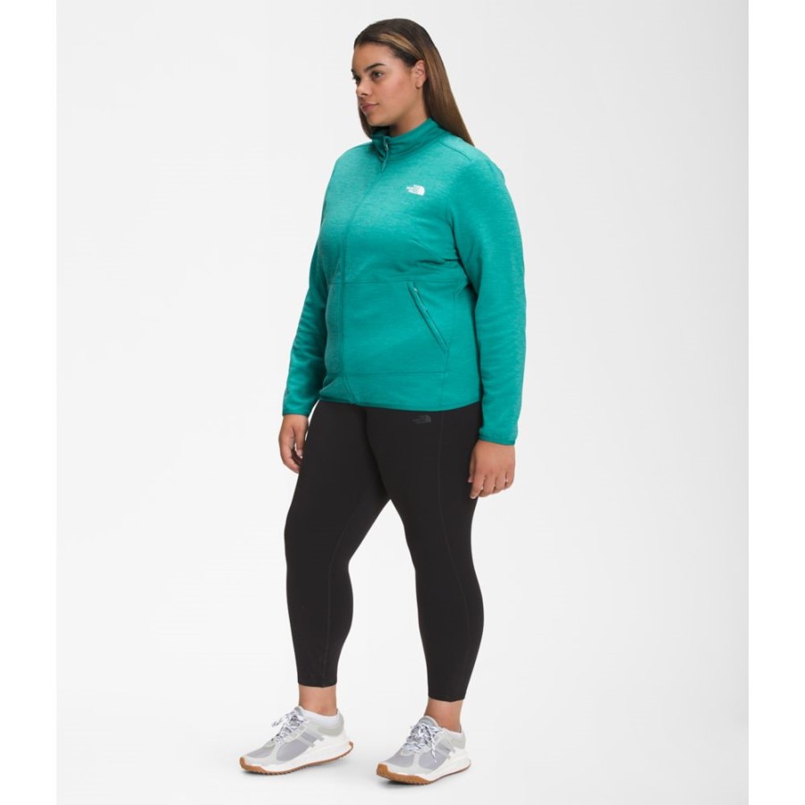 The North Face פורצלן נשים ירוקות פלוס קניונלנד רוכסן מלא