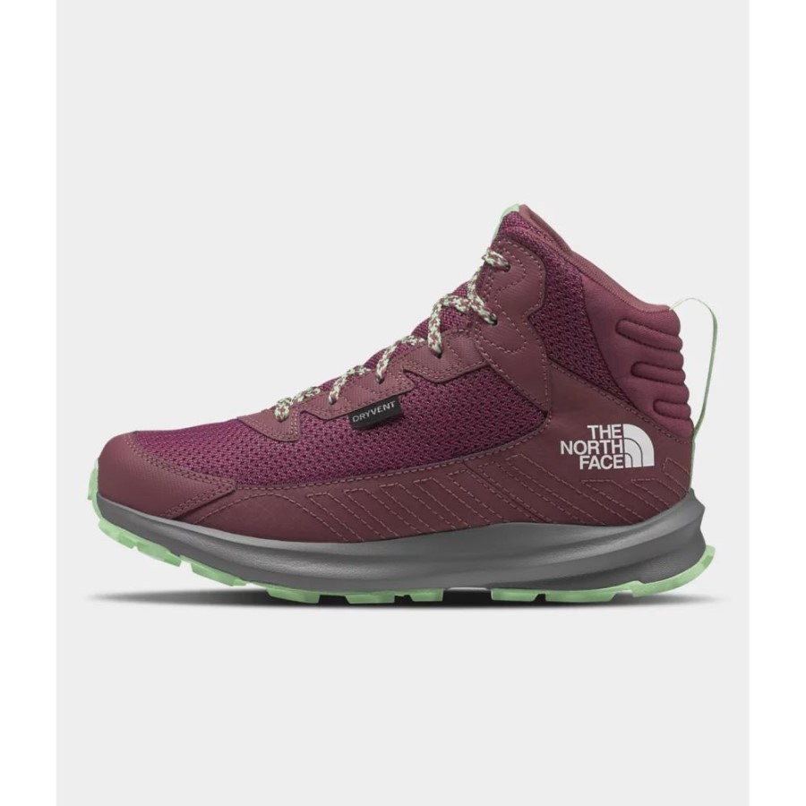 The North Face אדומה סגולה נוער Fastpack מטייל אמצע מגפיים עמיד למים