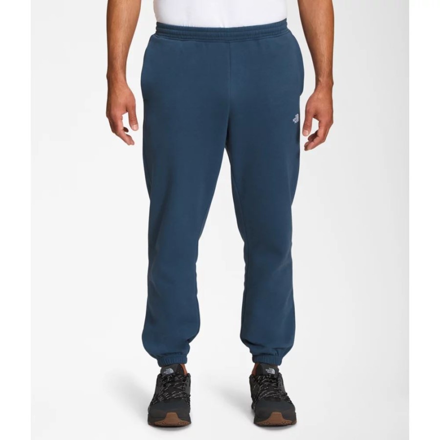 מכנסי טרנינג לגברים כחולים מוצלים עם חצי כיפה