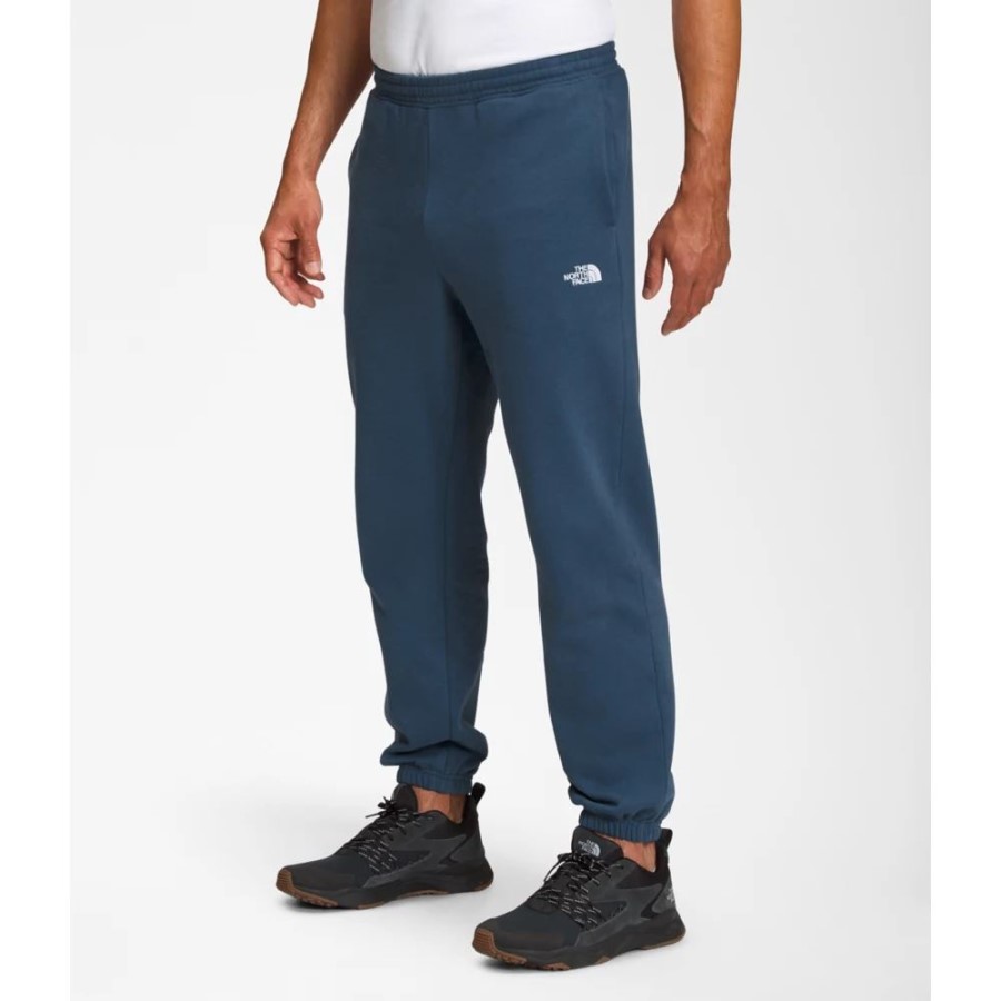 מכנסי טרנינג לגברים כחולים מוצלים עם חצי כיפה